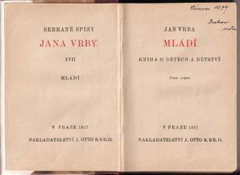 Jan Vrba: Mládí