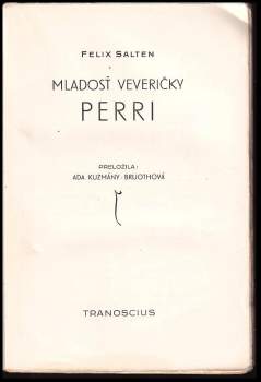 Felix Salten: Mladost veveričky Perri