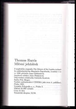 Thomas Harris: Mlčení jehňátek