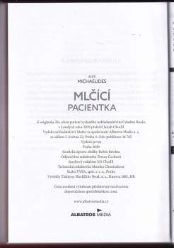 Alex Michaelides: Mlčící pacientka