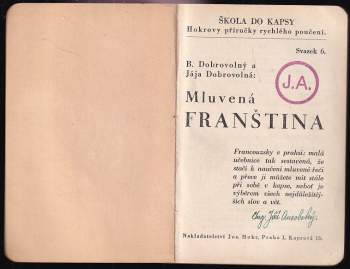 Bohumil Dobrovolný: Mluvená franština