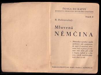 Bohumil Dobrovolný: Mluvená němčina