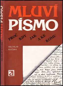 Mluví písmo - proč, kdy, jak a ke komu - Miloslav Kučera (1991, Avicenum) - ID: 279983