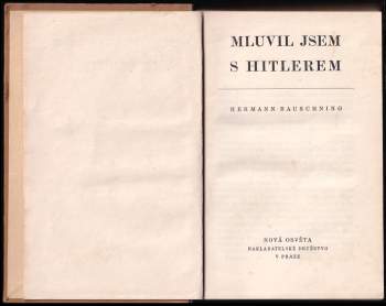 Hermann Rauschning: Mluvil jsem s Hitlerem