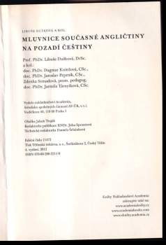 Libuše Dušková: Mluvnice současné angličtiny na pozadí češtiny