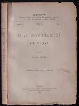 Mluvnicko-kritická studia k Liviovi