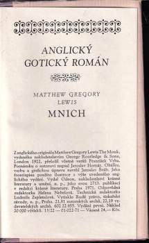 M. G Lewis: Mnich