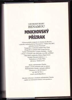 Georges-Marc Benamou: Mnichovský přízrak