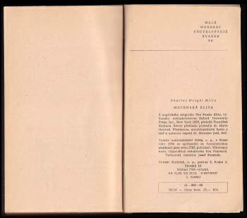C Wright Mills: Mocenská elita