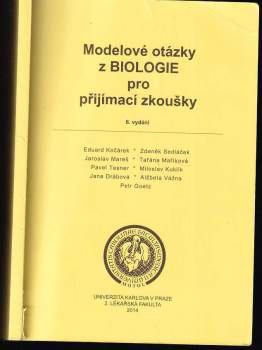 Eduard Kočárek: Modelové otázky z biologie pro přijímací zkoušky