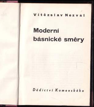 Vítězslav Nezval: Moderní básnické směry