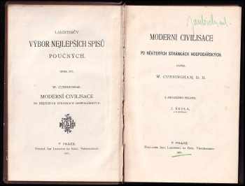 W Cunningham: Moderní civilisace po některých stránkách hospodářských