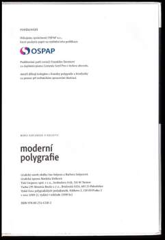 Marie Kaplanová: Moderní polygrafie