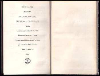 Phyllis Bentley: Moderní tragedie