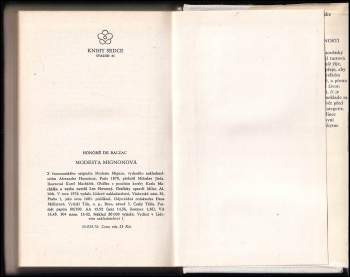 Honoré de Balzac: Modesta Mignonová