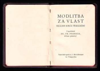 Václav Beneš-Třebízský: Modlitba za vlast Vácslava Beneše Třebízského