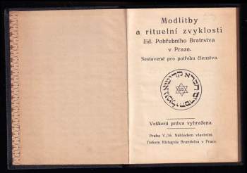 Modlitby a rituelní zvyklosti židovského Pohřebního Bratrstva v Praze