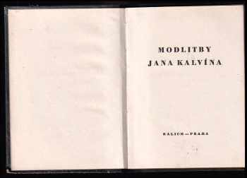 Jan Kalvín: Modlitby Jana Kalvína