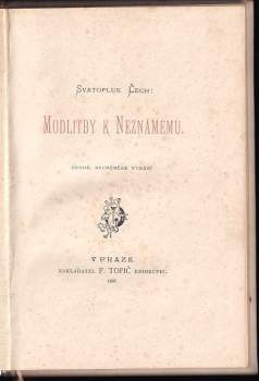 Svatopluk Čech: Modlitby k neznámému