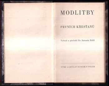 Antonín Ludvík Stříž: Modlitby prvních křesťanů