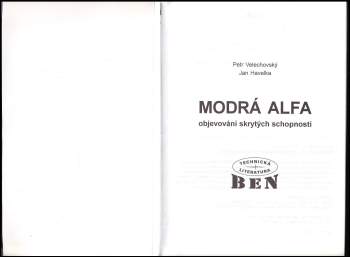 Jan Zahradník Havelka: Modrá Alfa