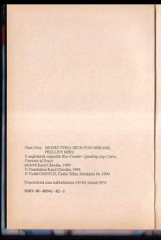 Zane Grey: Modré pero