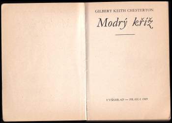 G. K Chesterton: Modrý kříž