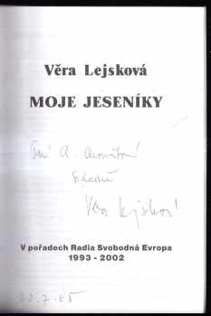 Věra Lejsková: Moje Jeseníky
