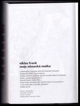 Niklas Frank: Moje německá matka