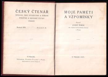 Josef Šimek: Moje paměti a vzpomínky