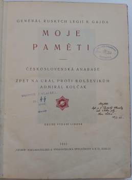 Radola Gajda: Moje paměti