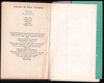 Antoine de Saint-Exupéry: Moje planeta