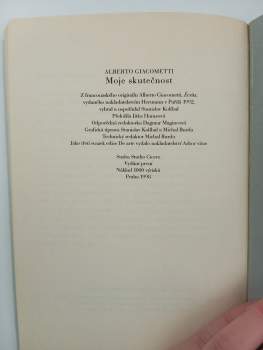 Alberto Giacometti: Moje skutečnost