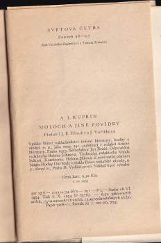 Aleksandr Ivanovič Kuprin: Moloch