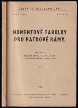 Momentové tabulky pro patrové rámy