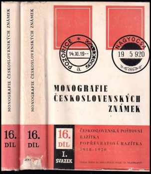 Emil Votoček: Monografie československých známek Díl 16, sv. 1 + 2 , Československá poštovní razítka popřevratová razítka 1918-1920