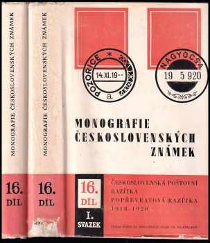 Monografie československých známek Díl 16, sv. 1 + 2 , Československá poštovní razítka popřevratová razítka 1918-1920 - Emil Votoček (1982, Nadas) - ID: 578762