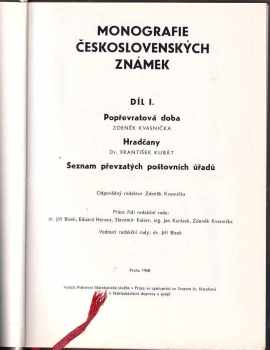 Jan Karásek: Monografie československých známek