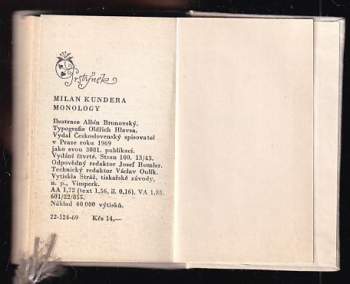 Milan Kundera: Monology