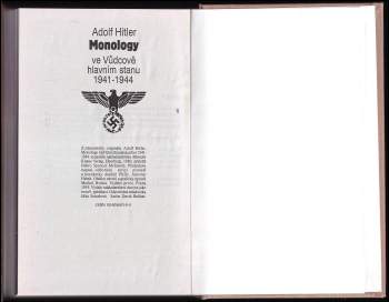 Adolf Hitler: Monology ve Vůdcově hlavním stanu 1941-1944