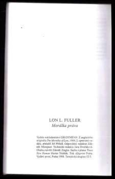 Lon L Fuller: Morálka práva