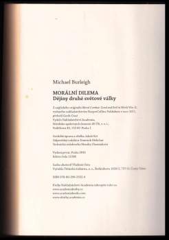 Michael Burleigh: Morální dilema