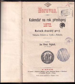 Moravan, kalendář na rok přestupný 1872