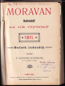 P. Gunther Schössler: Moravan, kalendář na obyčejný rok 1911