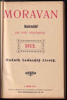 P. Gunther Schössler: Moravan, kalendář na obyčejný rok 1915