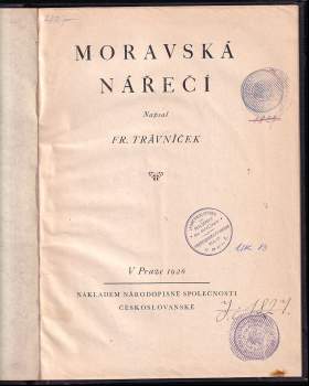 František Trávníček: Moravská nářečí