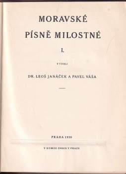 Leoš Janáček: Moravské písně milostné