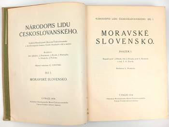 Lubor Niederle: Moravské Slovensko - Díl I., sv. I-II; 3x EX LIBRIS JOSEF SKUPA