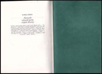 Karel Hieke: Moravské zámecké parky a jejich dřeviny