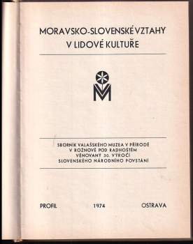 Moravsko-slovenské vztahy v lidové kultuře : sborník Valašského muzea v přírodě v Rožnově pod Radhoštěm věnovaný 30. výročí Slovenského národního povs